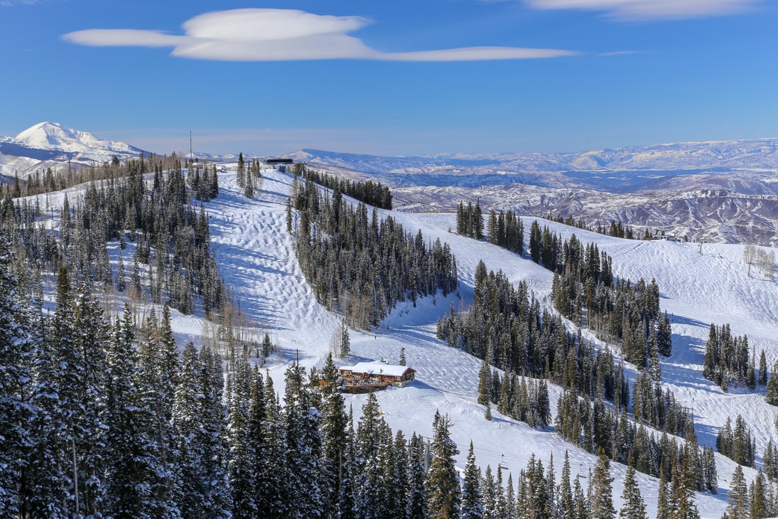 Aspen, Colorado Mountain ski resort from Ajax